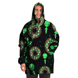 Alien Space Donut Sherpa Lined Oversized Hoodie Blanket | BigTexFunkadelic