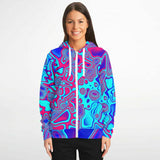 Blue and Pink Psychedelic Liquid Plasma Unisex Fleece-Lined Zip-Up Hoodie | EDM Festival Fashion | BigTexFunkadelicBlue and Pink Psychedelic Liquid Plasma Unisex Fleece-Lined Zip-Up Hoodie | EDM Festival Fashion | BigTexFunkadelic
