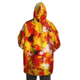 Red and Gold Paint Splatter Sherpa Lined Oversized Hoodie Blanket | Gift Ideas | BigTexFunkadelic