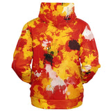 Red and Gold Paint Splatter Unisex Fleece-Lined Zip-Up Hoodie | BigTexFunkadelic