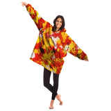 Red and Gold Paint Splatter Sherpa Lined Oversized Hoodie Blanket | Gift Ideas | BigTexFunkadelic