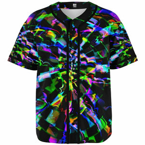 Rainbow Glitch Rave Ready Baseball Jersey | EDM Festival Fashion | BigTexFunkadelic