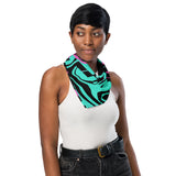 Teal and Pink Psychedelic Melt Rave Bandana Size Large | BigTexFunkadelic | EDM Festival Fashion | Ravewear Accessories 