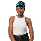 Teal and Pink Psychedelic Melt Rave Bandana Size Medium | BigTexFunkadelic | EDM Festival Fashion | Ravewear Accessories 