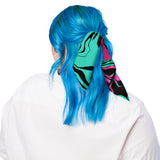 Teal and Pink Psychedelic Melt Rave Bandana Size Small | BigTexFunkadelic | EDM Festival Fashion | Ravewear Accessories 