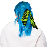 Black Lime Bolt Glitch Rave Bandana Size Small | BigTexFunkadelic | EDM Festival Fashion | Ravewear Accessories