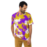Purple Gold and White Paint Splatter T-Shirt | BigTexFunkadelic