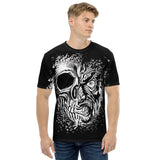 Immortalized Faces Black and White Skull Dispersion T-Shirt | BigTexFunkadelic