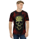 Halloween Frankenstein Skull All Over Print T-Shirt | Frankenskull | BigTexFunkadelic