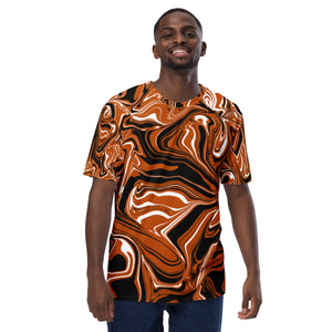 Burnt Orange, Black and White Abstract Melt Unisex T-Shirt | BigTexFunkadelic
