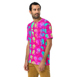 Hot Pink Alien Vapor Glitch Unisex All Over Print Rave T-Shirt | Festival Fashion | BigTexFunkadelic