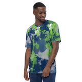 Blue Green and Grey Paint Splatter T-Shirt | BigTexFunkadelic