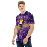 Purple and Gold Skull King All Over Print Graffiti T-Shirt | BigTexFunkadelic