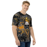 Black and Gold Skull King All Over Print Graffiti T-Shirt | BigTexFunkadelic