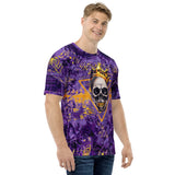 Purple and Gold Skull King All Over Print Graffiti T-Shirt | BigTexFunkadelic
