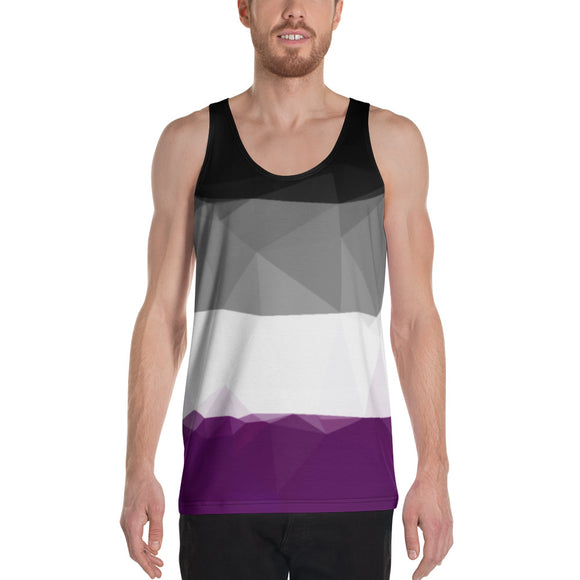 Geometric Asexual Pride Unisex All Over Print Tank Top | LGBTQ+ Pride | BigTexFunkadelic