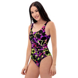Psychedelic Rainbow Leopard Print Style All Over Print Rave Ready One-Piece Swimsuit/Bodysuit | EDM Ravewear | BigTexFunkadelic