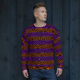 Orange and Purple Spooky Stripes All Over Print Halloween Sweatshirt | BigTexFunkadelic