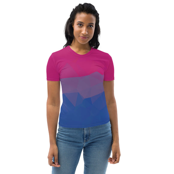 Geometric Bisexual Pride All Over Print Women's All Over Print Tee | LGBTQ+ Pride | BigTexFunkadelic
