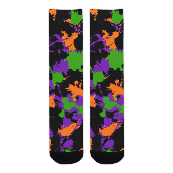 Halloween Witch's Paint Splatter Smooth-Touch Unisex Crew Socks | BigTexFunkadelic