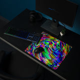 Psychedelic Rainbow Glitch Warp Gaming Mouse Pad | 18" x 16" | PC Gaming Setup | BigTexFunkadelic