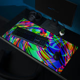 Psychedelic Rainbow Glitch Warp Gaming Mouse Pad | 36" x 18" | PC Gaming Setup | BigTexFunkadelic