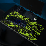 Black Lime Bolt Glitch Gaming Mouse Pad | 36" x 18" | PC Gaming Setup | BigTexFunkadelic