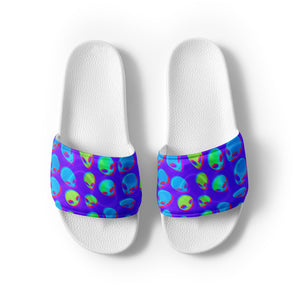 Purple Alien Vapor Glitch Men's Slide Sandals | BigTexFunkadelic