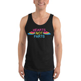 Hearts Not Parts Pansexual Pride Unisex Tank Top | LGBTQ+ Pride | BigTexFunkadelic