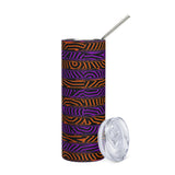 Orange and Purple Spooky Stripes 20 oz Stainless Steel Halloween Tumbler | BigTexFunkadelic