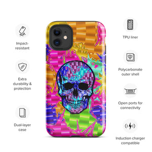 Color Pop Chrome Skull Glossy Tough Case for iPhone® 15 Pro Max | Tech Accessories | BigTexFunkadelic
