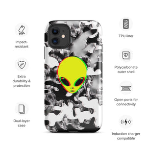 Trippy Alien Camo Glossy Tough Case for iPhone® 15 Pro Max | Tech Accessories | BigTexFunkadelic