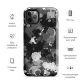 Black White and Grey Paint Splatter Glossy Tough Case for iPhone® 11 Pro Max | Tech Accessories | BigTexFunkadelic