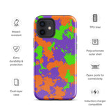 90s Kid Green, Purple and Orange Slime Splatter Glossy Tough Case for iPhone® 12 | Tech Accessories | BigTexFunkadelic