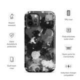 Black White and Grey Paint Splatter Glossy Tough Case for iPhone® 12 Pro | Tech Accessories | BigTexFunkadelic
