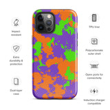90s Kid Green, Purple and Orange Slime Splatter Glossy Tough Case for iPhone® 12 Pro Max | Tech Accessories | BigTexFunkadelic