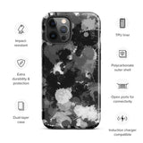 Black White and Grey Paint Splatter Glossy Tough Case for iPhone® 12 Pro Max | Tech Accessories | BigTexFunkadelic