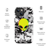 Trippy Alien Camo Glossy Tough Case for iPhone® 14 | Tech Accessories | BigTexFunkadelic