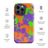 90s Kid Green, Purple and Orange Slime Splatter Glossy Tough Case for iPhone® 14 Pro Max | Tech Accessories | BigTexFunkadelic