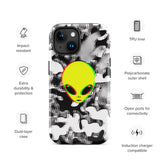 Trippy Alien Camo Glossy Tough Case for iPhone® 15 | Tech Accessories | BigTexFunkadelic