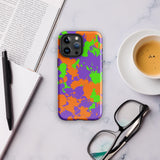 90s Kid Green, Purple and Orange Slime Splatter Glossy Tough Case for iPhone® 15 Pro Max | Tech Accessories | BigTexFunkadelic