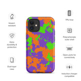 90s Kid Green, Purple and Orange Slime Splatter Matte Tough Case for iPhone® 12 Mini | Tech Accessories | BigTexFunkadelic