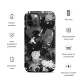 Black White and Grey Paint Splatter Matte Tough Case for iPhone® 12 Pro | Tech Accessories | BigTexFunkadelic