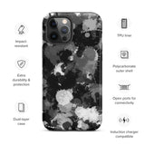 Black White and Grey Paint Splatter Matte Tough Case for iPhone® 12 Pro Max | Tech Accessories | BigTexFunkadelic