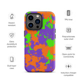 90s Kid Green, Purple and Orange Slime Splatter Matte Tough Case for iPhone® 13 Pro | Tech Accessories | BigTexFunkadelic