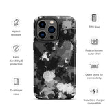 Black White and Grey Paint Splatter Matte Tough Case for iPhone® 13 Pro | Tech Accessories | BigTexFunkadelic