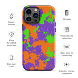 90s Kid Green, Purple and Orange Slime Splatter Matte Tough Case for iPhone® 13 Pro Max | Tech Accessories | BigTexFunkadelic