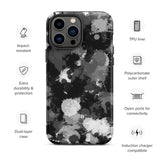 Black White and Grey Paint Splatter Matte Tough Case for iPhone® 13 Pro Max | Tech Accessories | BigTexFunkadelic