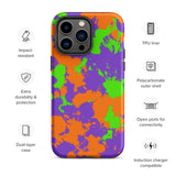 90s Kid Green, Purple and Orange Slime Splatter Matte Tough Case for iPhone® 14 Pro Max | Tech Accessories | BigTexFunkadelic