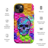 Color Pop Chrome Skull Matte Tough Case for iPhone® 15 Plus | Tech Accessories | BigTexFunkadelic